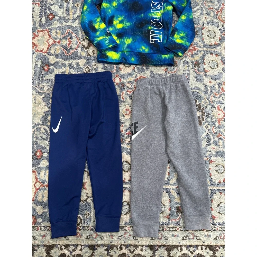 Nike Hoodie Joggers Bundle Boys 6 Blue Galaxy Blue Gray 3pc - Picture 4 of 6